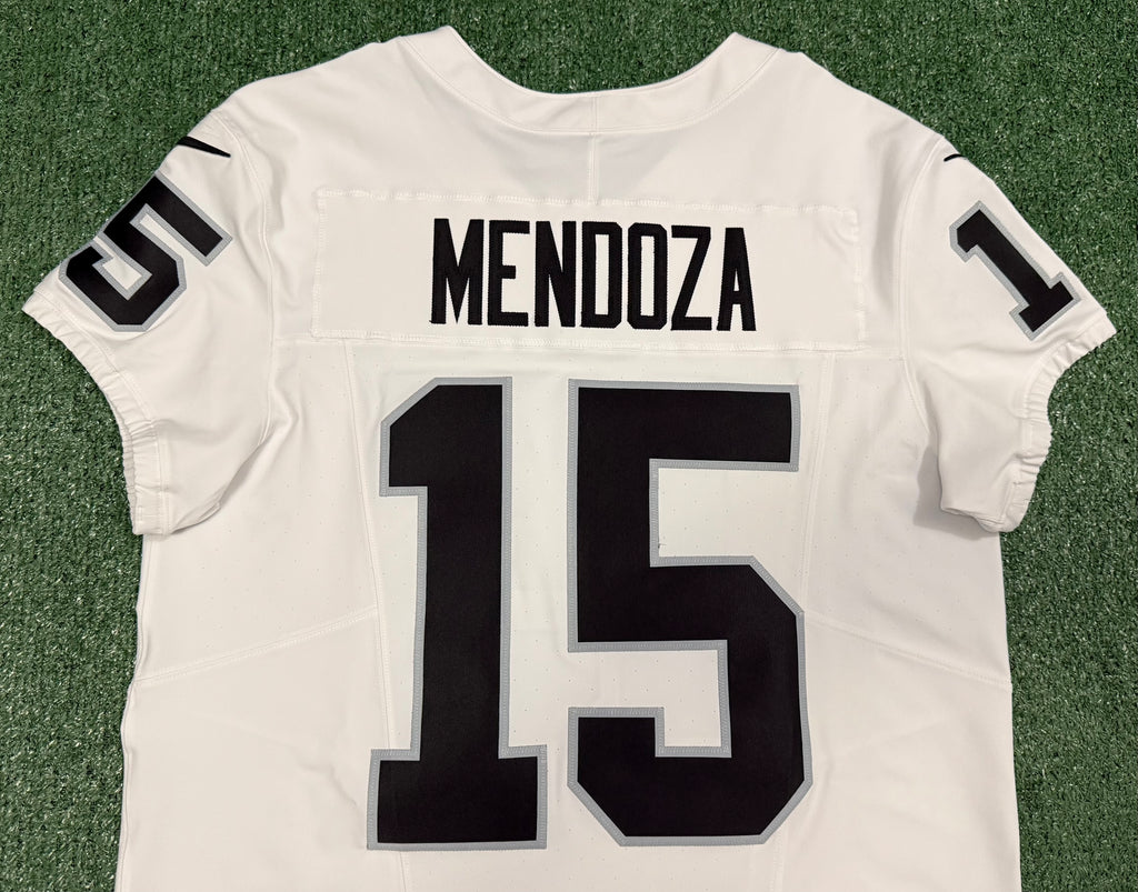 Fernando Mendoza Las Vegas Raiders Jersey #15 Nike Vapor Fuse Elite White Size 44 (L) NFL