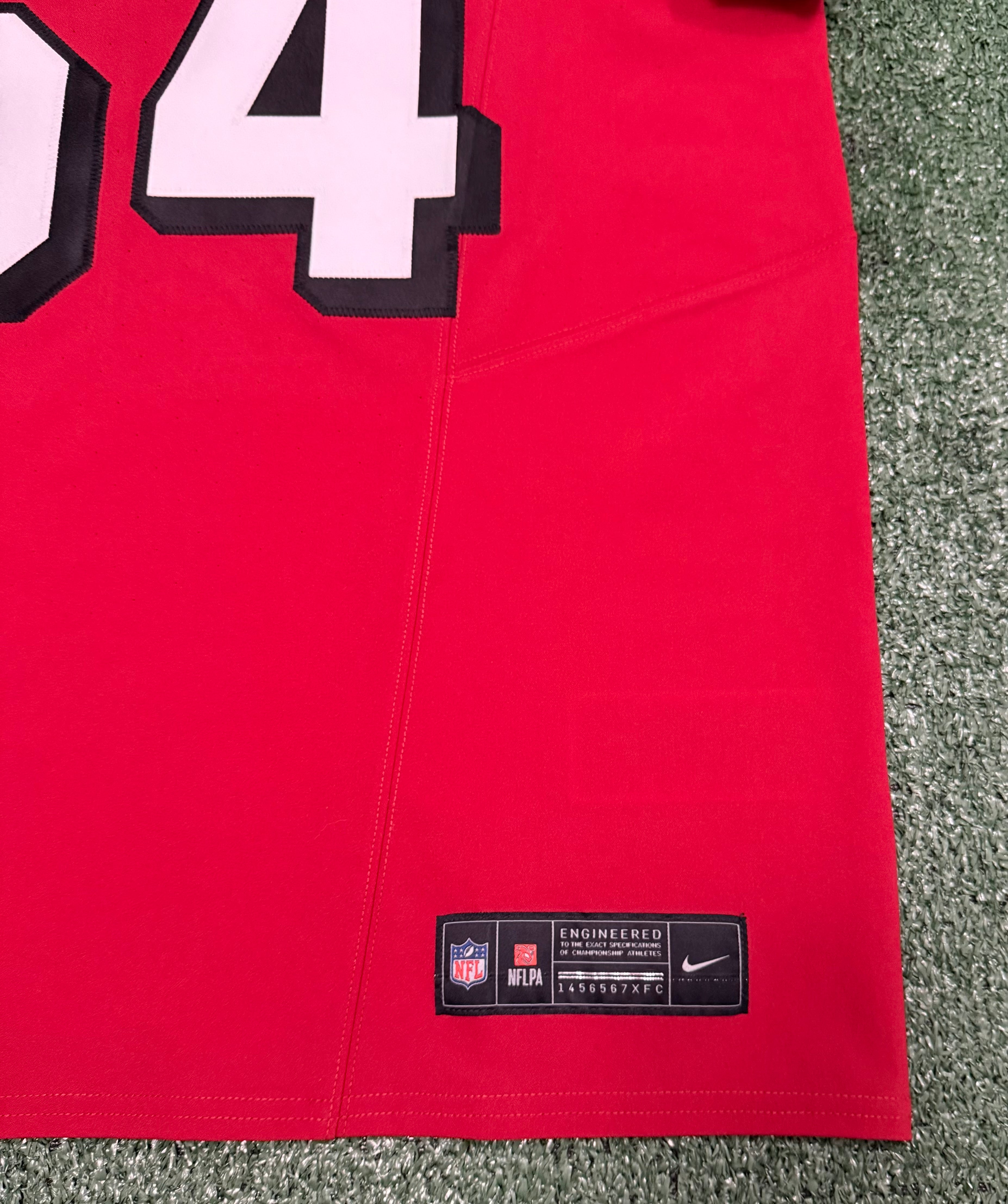 Fred Warner San Francisco 49ers Jersey #54 Nike Vapor FUSE Elite Red Size 44 (Large) NFL