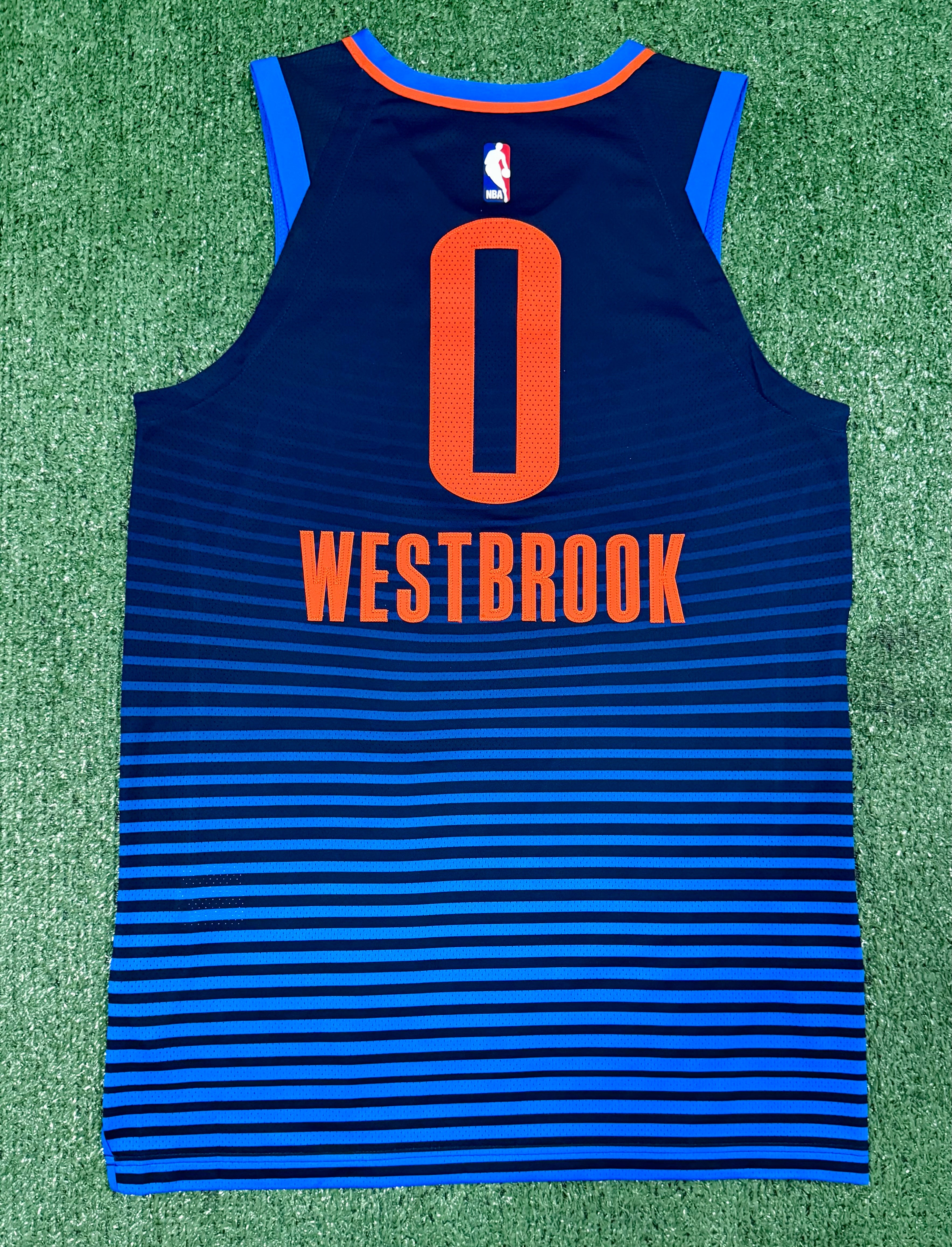 Russell Westbrook Oklahoma City Thunder Jersey #0 Nike Aeroswift Authentic Blue Size 44 (M) NBA