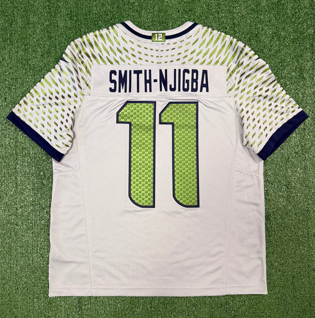 Jaxon Smith-Njigba Seattle Seahawks Jersey #11 Nike Vapor Fuse Limited Rivalry Gray Size (L) NFL