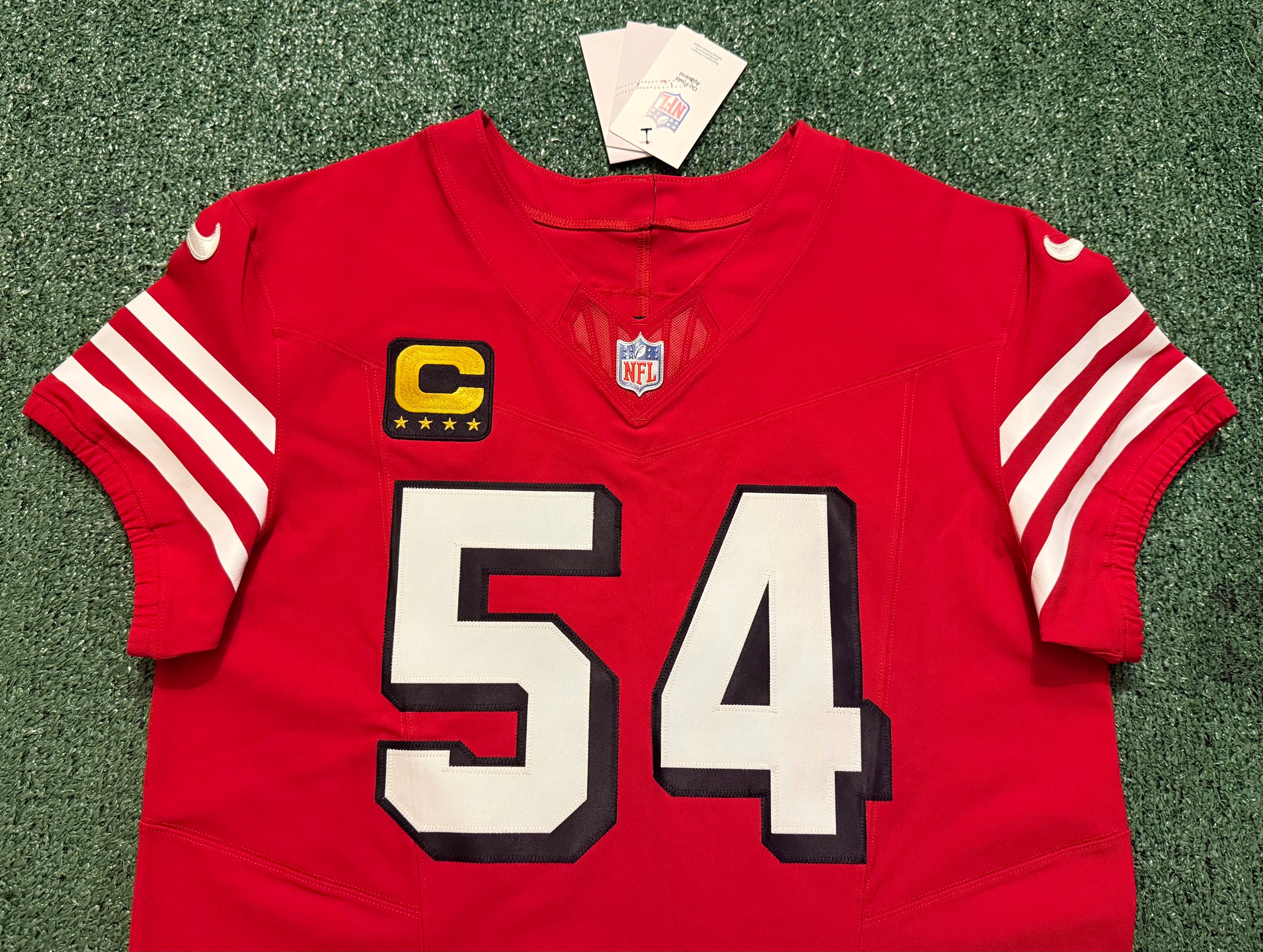 Fred Warner San Francisco 49ers Jersey #54 Nike Vapor FUSE Elite Red Size 44 (Large) NFL