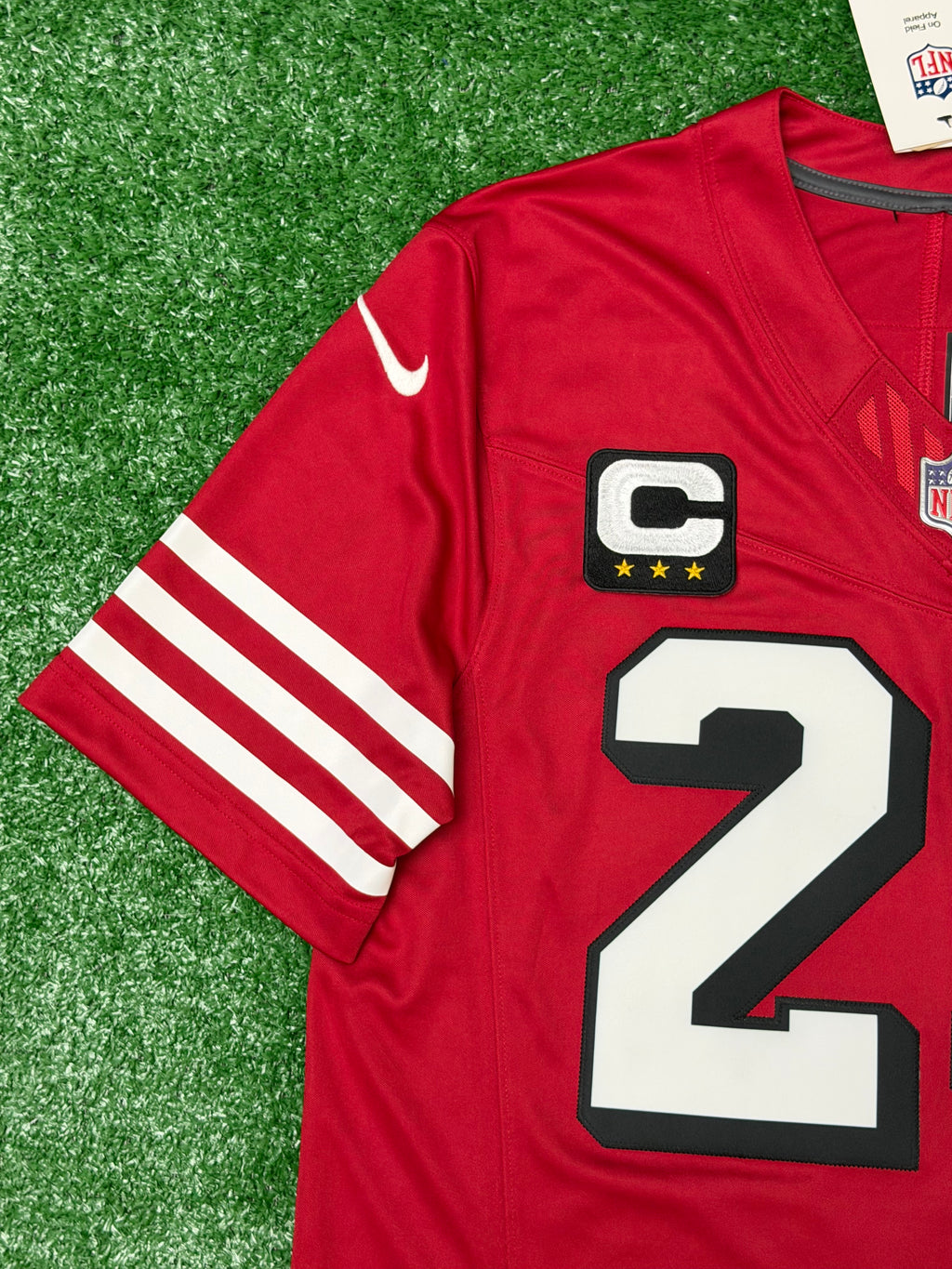 Christian McCaffrey San Francisco 49ers Jersey #23 Nike Vapor Fuse Limited Stitched Red Size (Medium) NFL