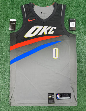 Russell Westbrook Oklahoma City Thunder Jersey #0 Nike Aeroswift Authentic Gray Size 44 (M) NBA