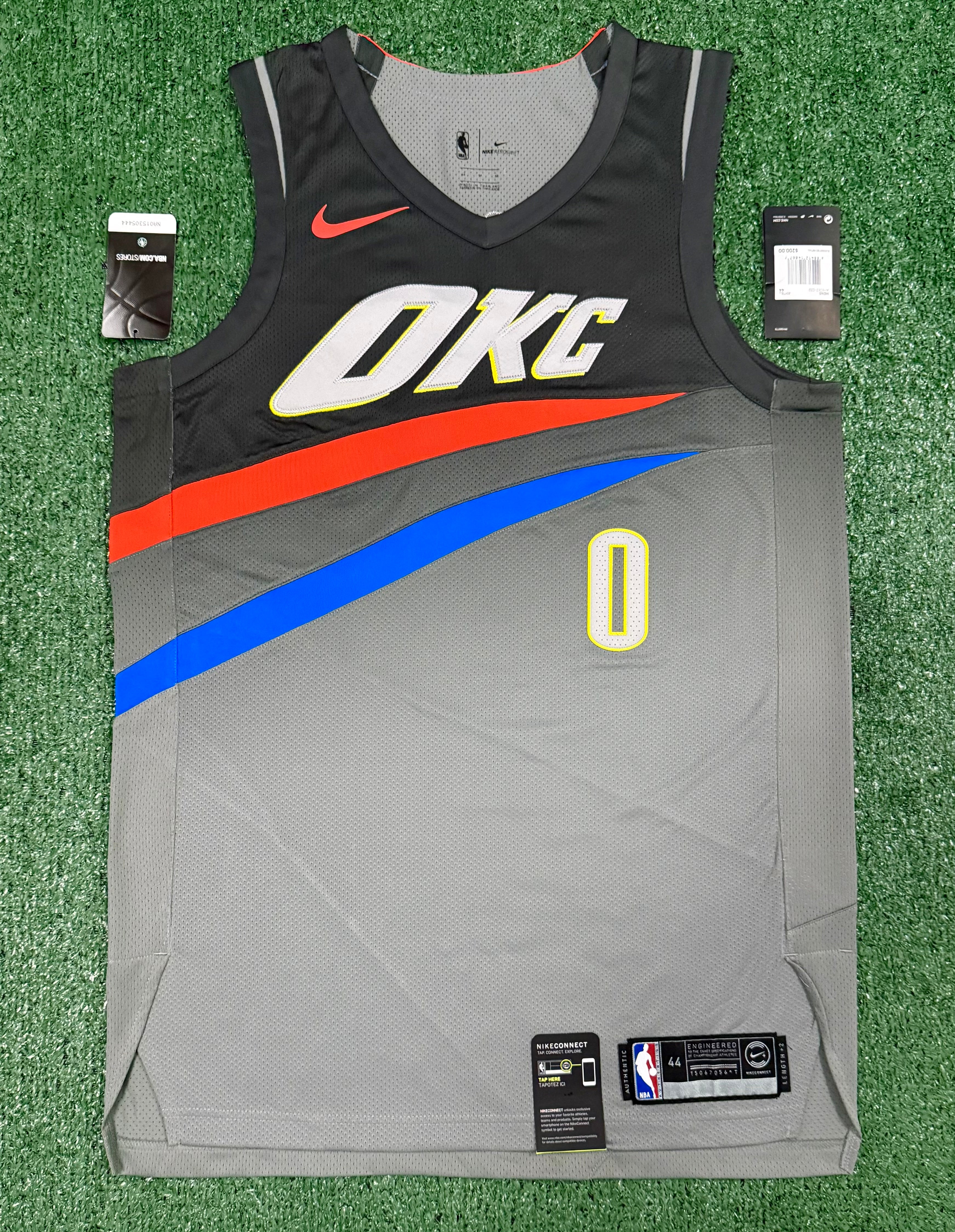 Russell Westbrook Oklahoma City Thunder Jersey #0 Nike Aeroswift Authentic Gray Size 44 (M) NBA