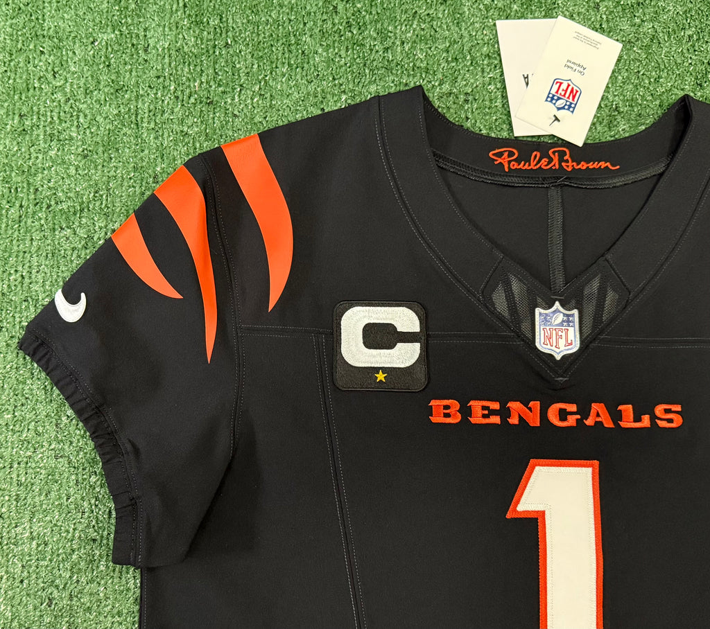 Ja'Marr Chase Cincinnati Bengals Jersey #1 Nike Vapor Fuse Elite Black Size 44 (L) NFL