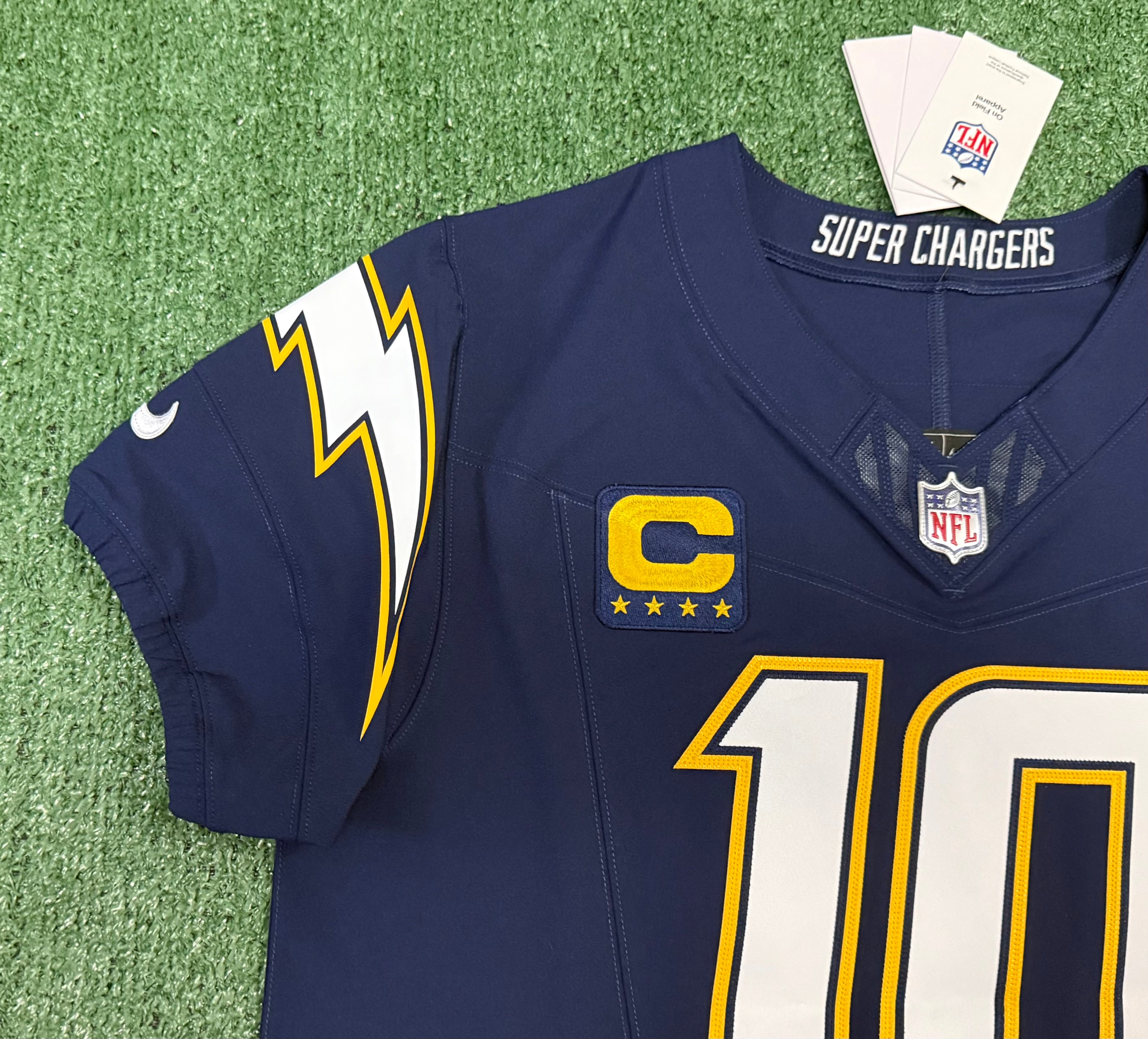 Justin Herbert Los Angeles Chargers Jersey #10 Nike Vapor Fuse Elite Navy Size 44 (L) NFL