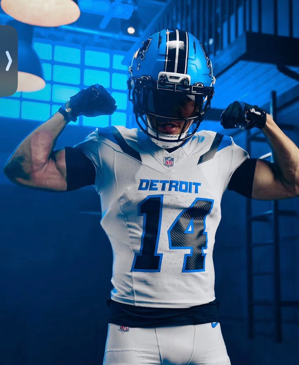Amon Ra St Brown Detroit Lions Jersey #14 Nike Vapor FUSE Rivalry Gray Size (Large) NFL