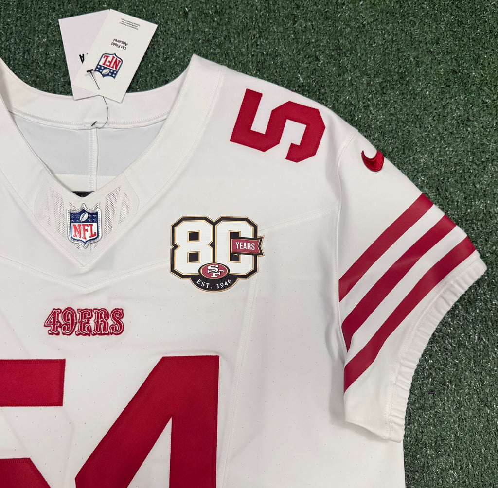 Fred Warner San Francisco 49ers Jersey #54 Nike Vapor FUSE Elite White Size 48 (XL) NFL