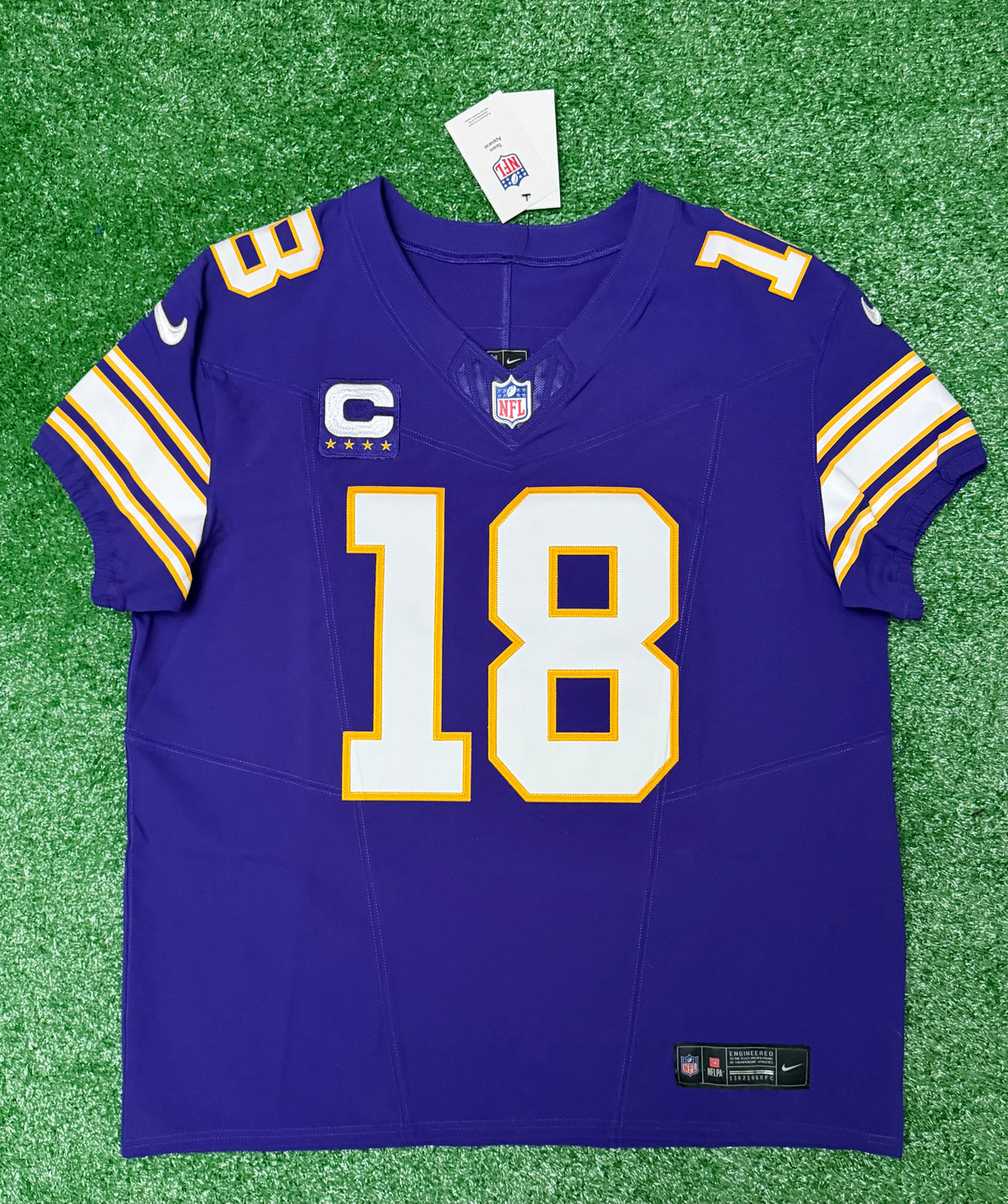 Justin Jefferson Minnesota Vikings Jersey #18 Nike Vapor FUSE Elite Purple Size 48 (XL) NFL