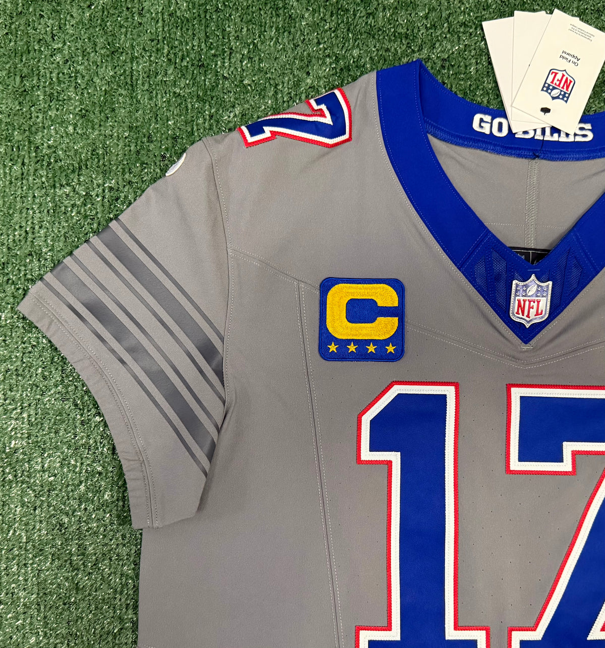 Josh Allen Buffalo Bills Jersey #17 Nike Vapor Fuse Elite Gray Size 44 (L) NFL