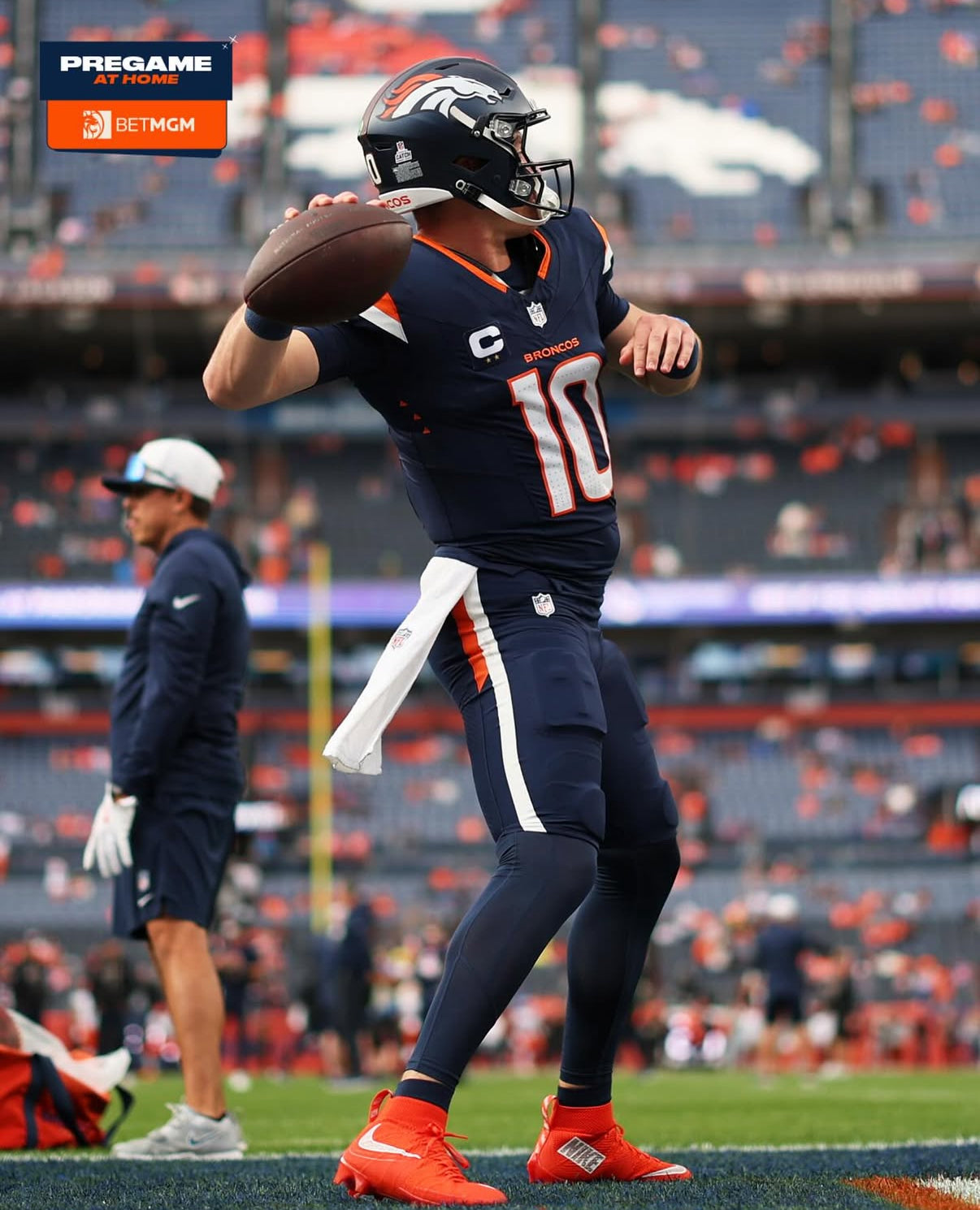 Bo Nix Denver Broncos Jersey #10 Nike Vapor Fuse Elite Navy Size 48 (XL) NFL