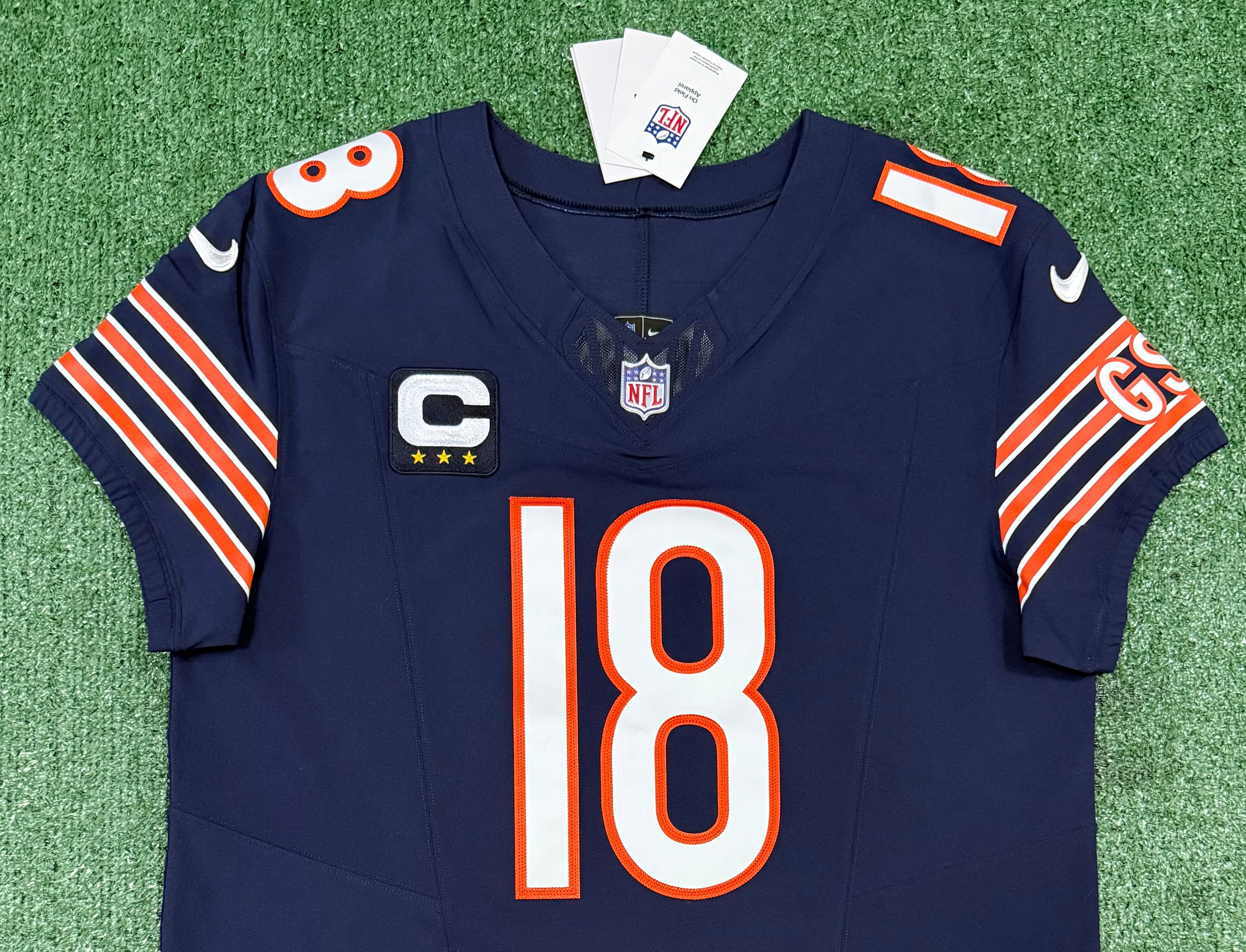 Caleb Williams Chicago Bears Jersey #18 Nike Vapor FUSE Elite Navy Size 44 (Large) NFL