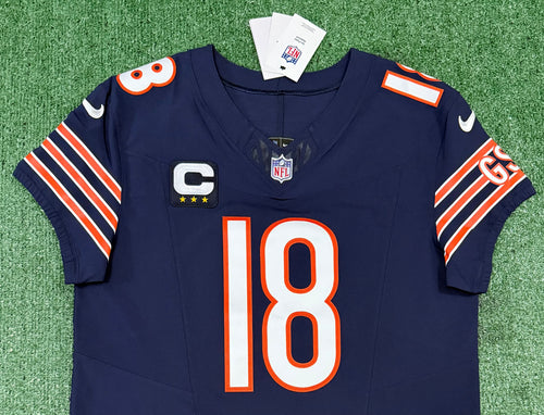 Caleb Williams Chicago Bears Jersey #18 Nike Vapor FUSE Elite Navy Size 44 (Large) NFL