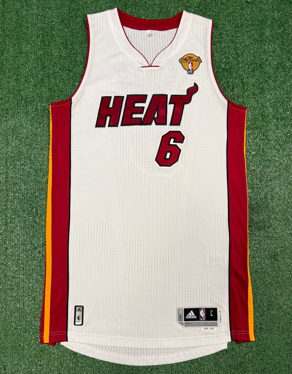 Lebron James Miami Heat Jersey #6 Adidas Climacool White Size (Large) NBA