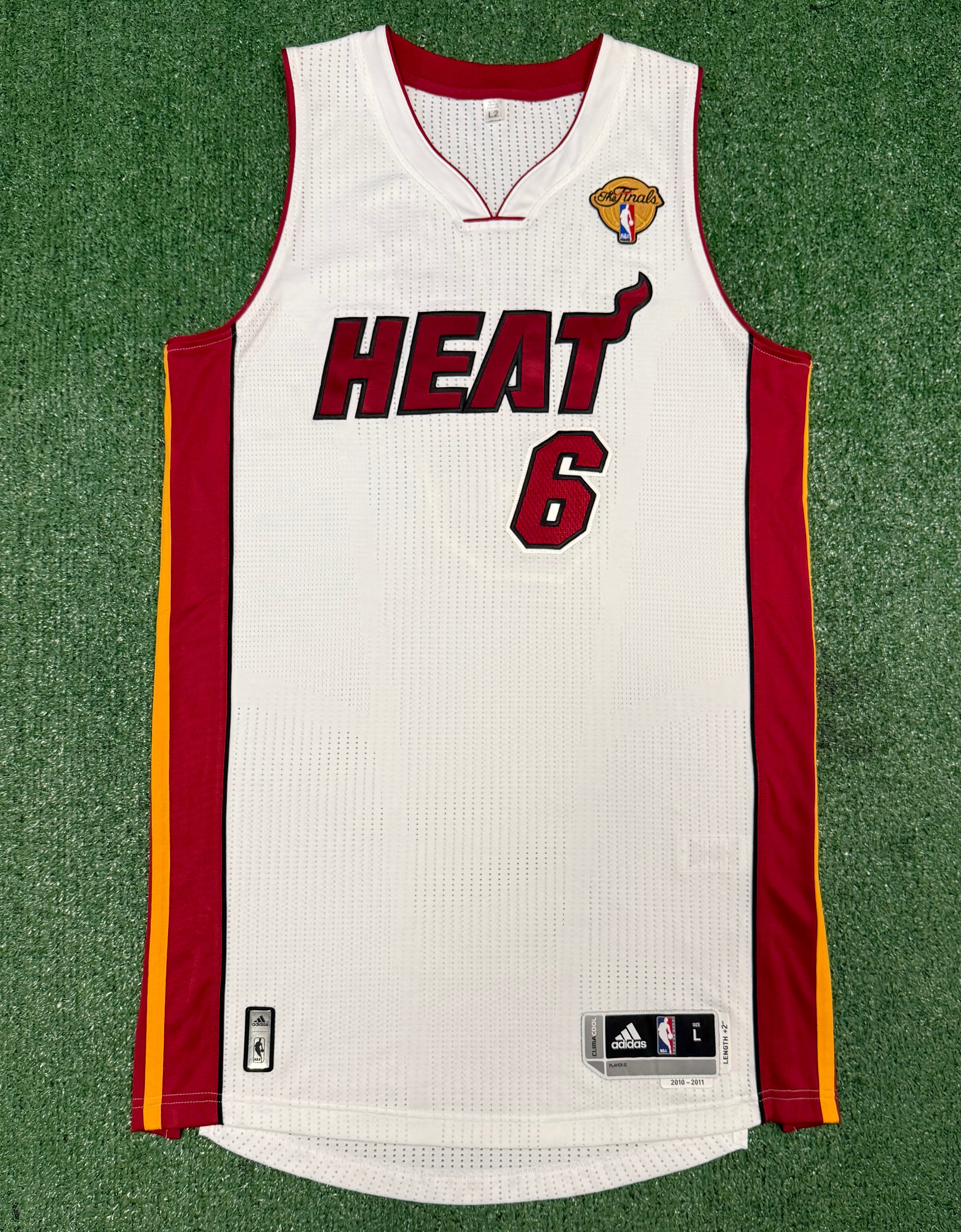 Lebron James Miami Heat Jersey #6 Adidas Climacool White Size (Large) NBA