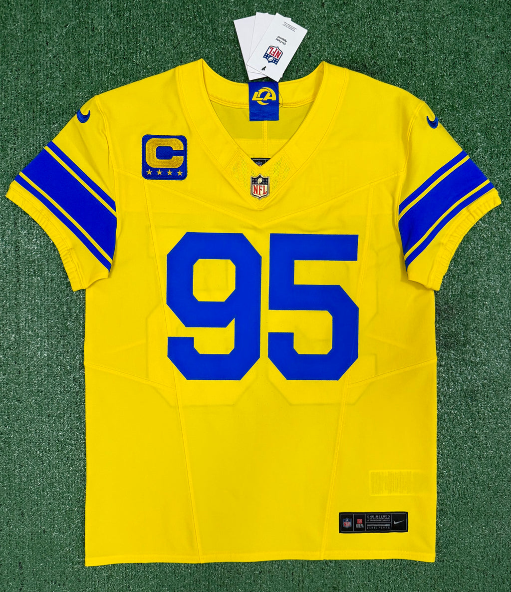 Myles Garrett Los Angeles Rams Jersey #95 Nike Vapor FUSE Elite Yellow Size 40 (Medium) NFL