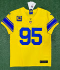 Myles Garrett Los Angeles Rams Jersey #95 Nike Vapor FUSE Elite Yellow Size 40 (Medium) NFL