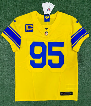 Myles Garrett Los Angeles Rams Jersey #95 Nike Vapor FUSE Elite Yellow Size 40 (Medium) NFL