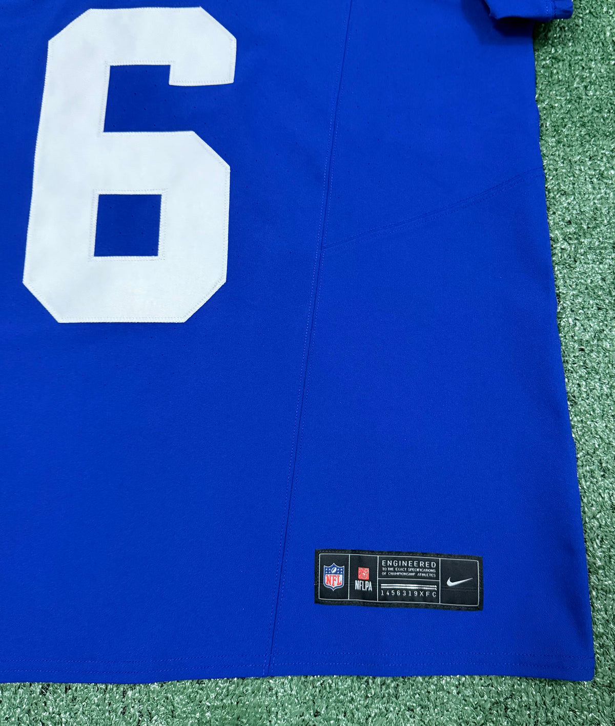 Jaxson Dart New York Giants Jersey #6 Nike Vapor FUSE Elite Blue Size 44 (Large) NFL