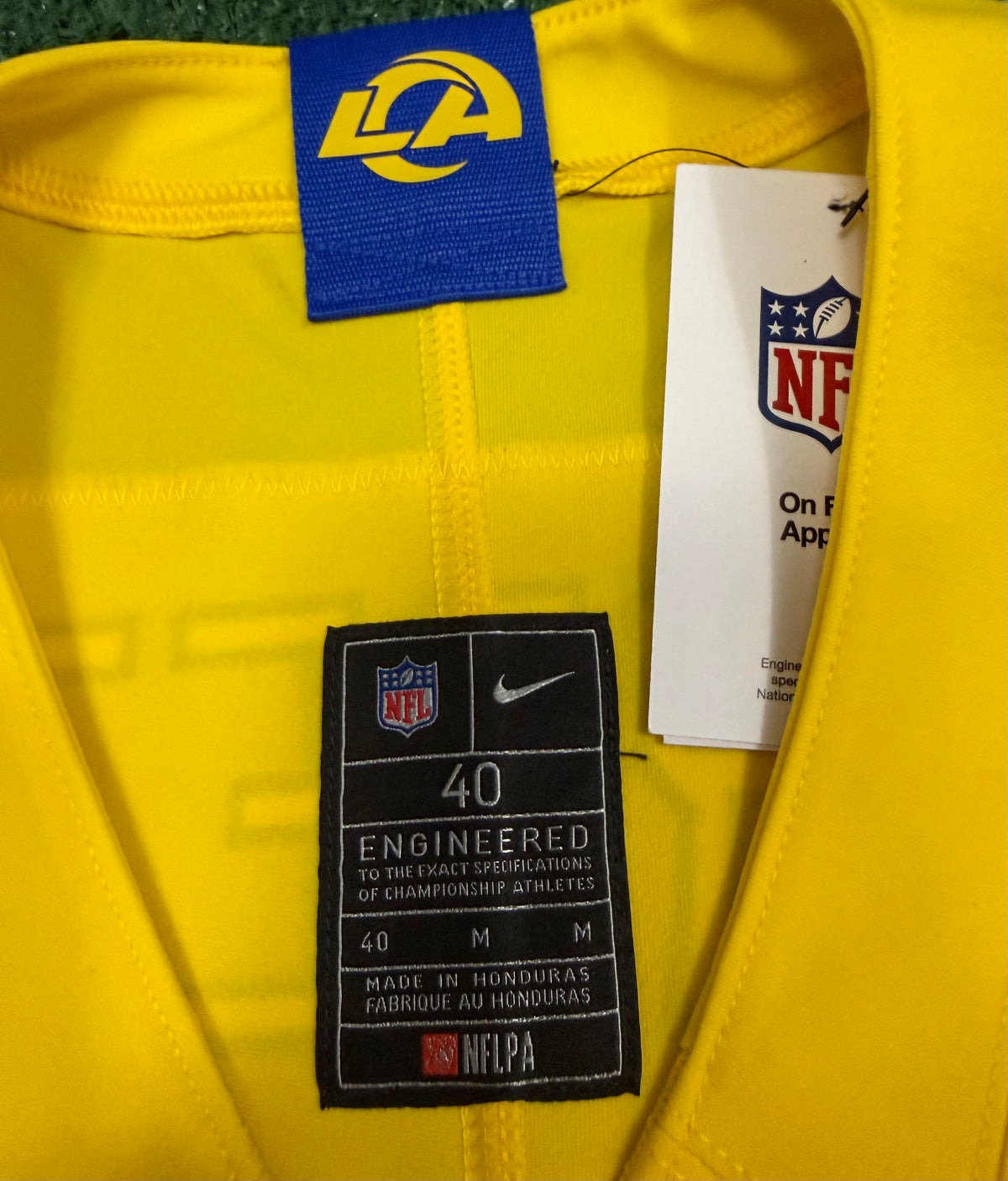 Myles Garrett Los Angeles Rams Jersey #95 Nike Vapor FUSE Elite Yellow Size 40 (Medium) NFL
