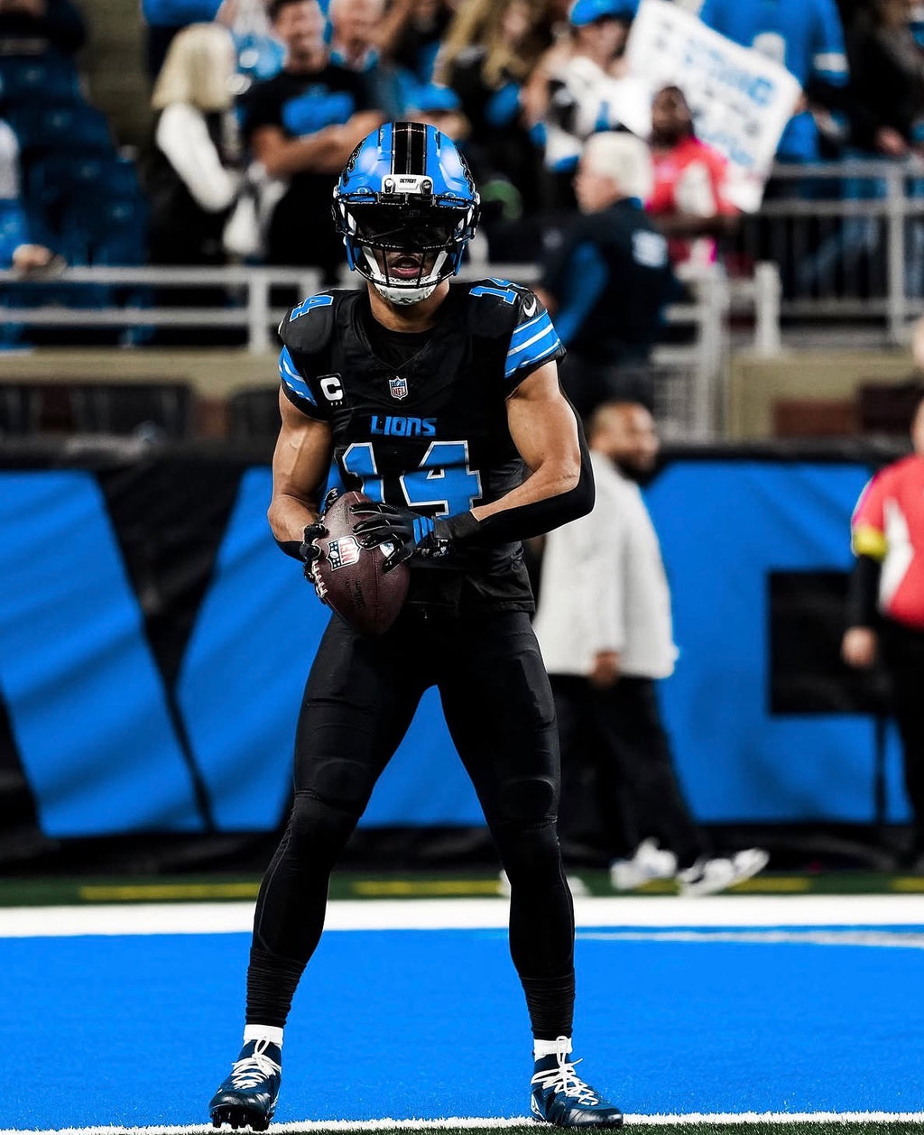 Amon Ra St Brown Detroit Lions Jersey #14 Nike Vapor FUSE Elite Black Size 44 (Large) NFL