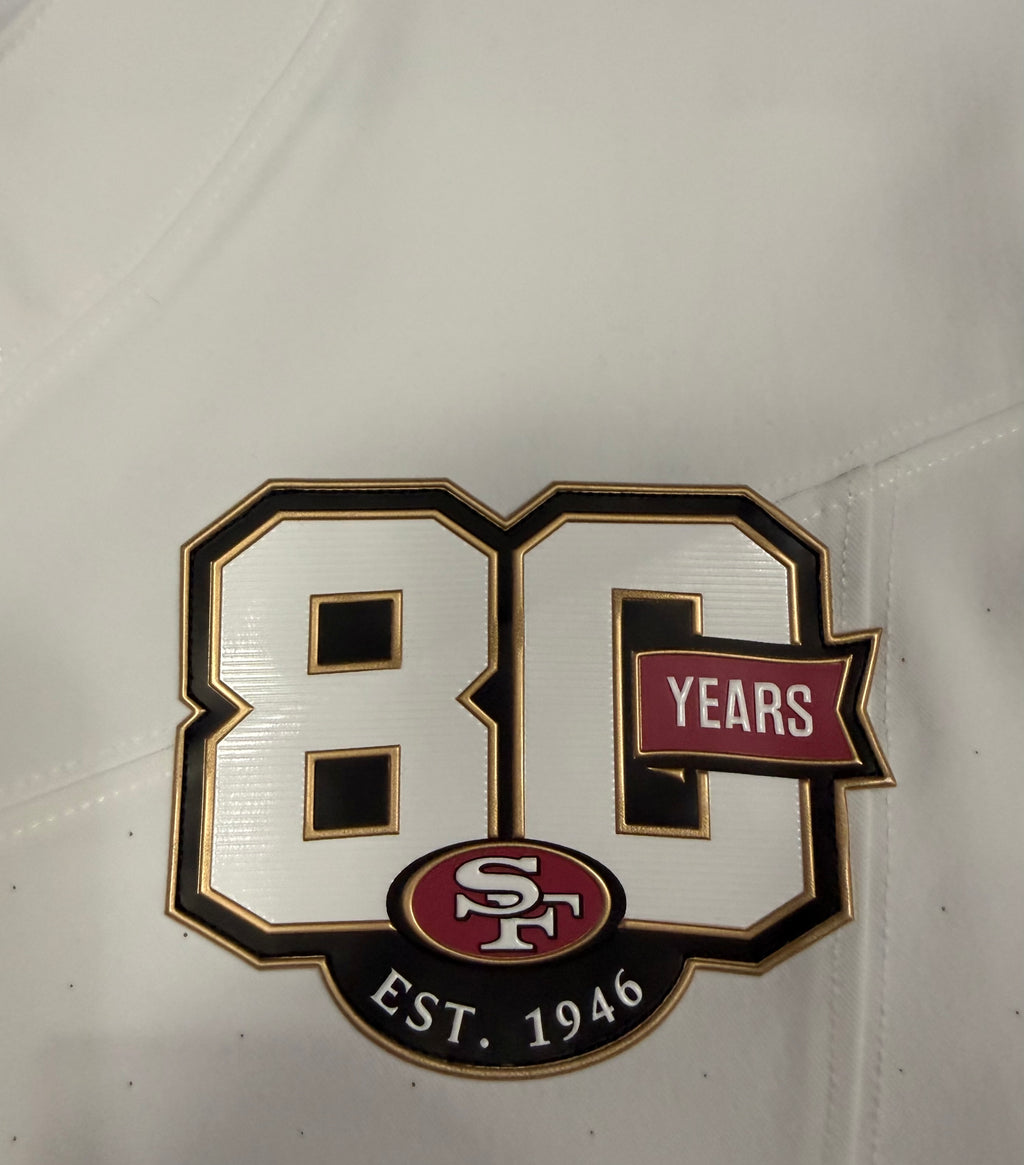 Brock Purdy San Francisco 49ers Jersey #13 Nike Vapor FUSE Elite White Size 44 (Large) NFL