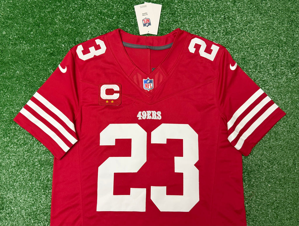 Christian McCaffrey San Francisco 49ers Jersey #23 Nike Vapor Fuse Limited Stitched Red Size (Medium) NFL