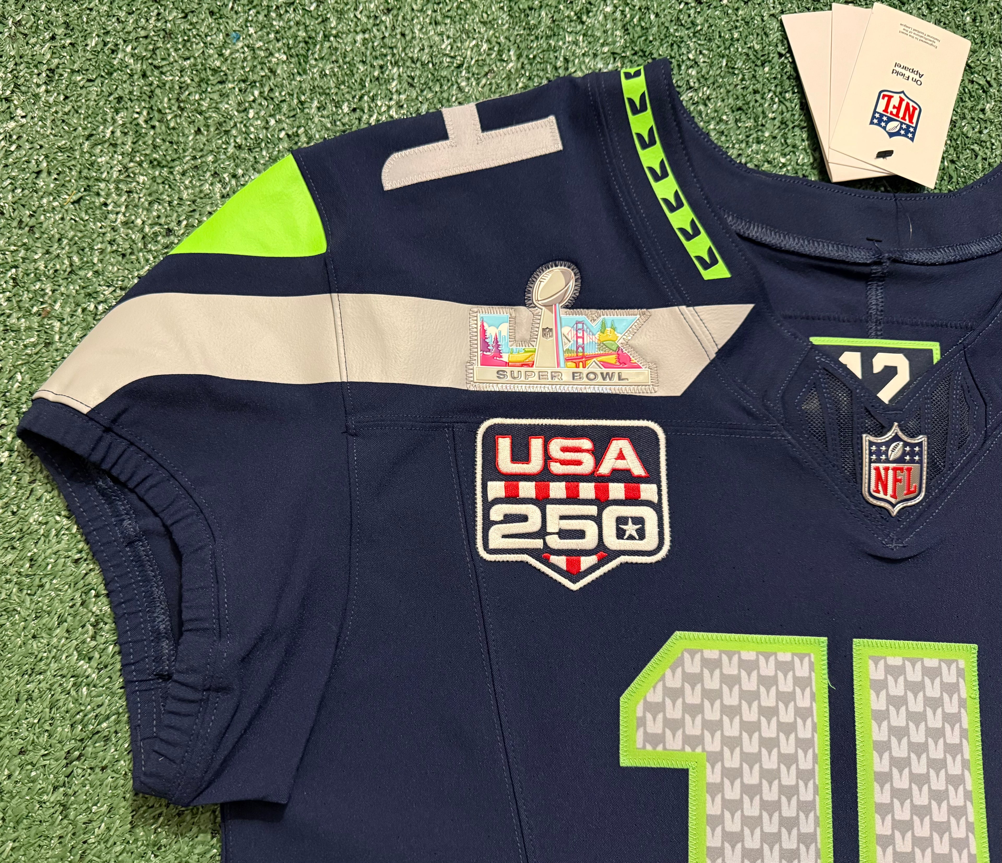 Sam Darnold Seattle Seahawks Jersey #14 Nike Vapor FUSE Elite Navy Size 44 (Large) NFL