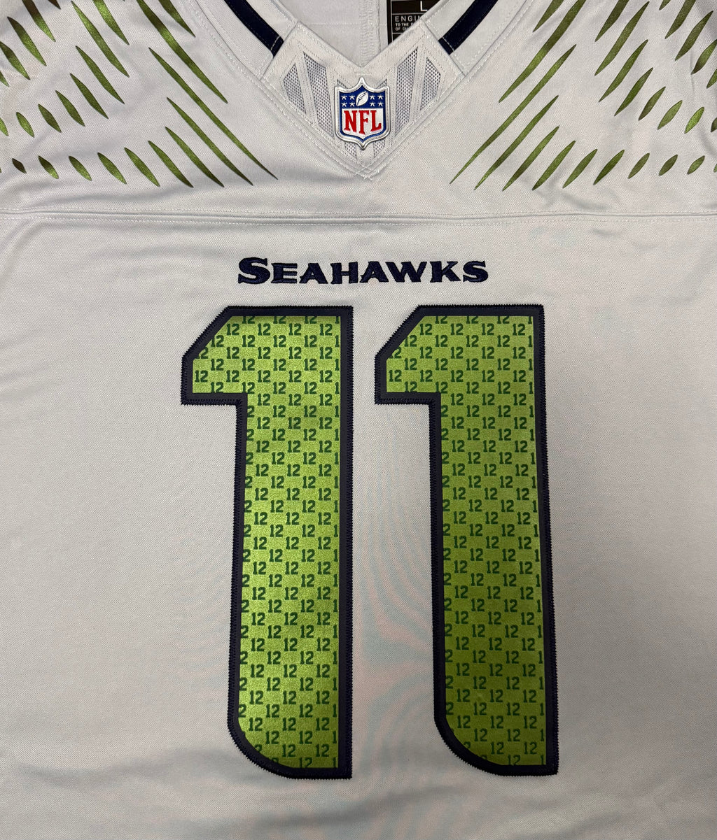 Jaxon Smith-Njigba Seattle Seahawks Jersey #11 Nike Vapor Fuse Limited Rivalry Gray Size (L) NFL