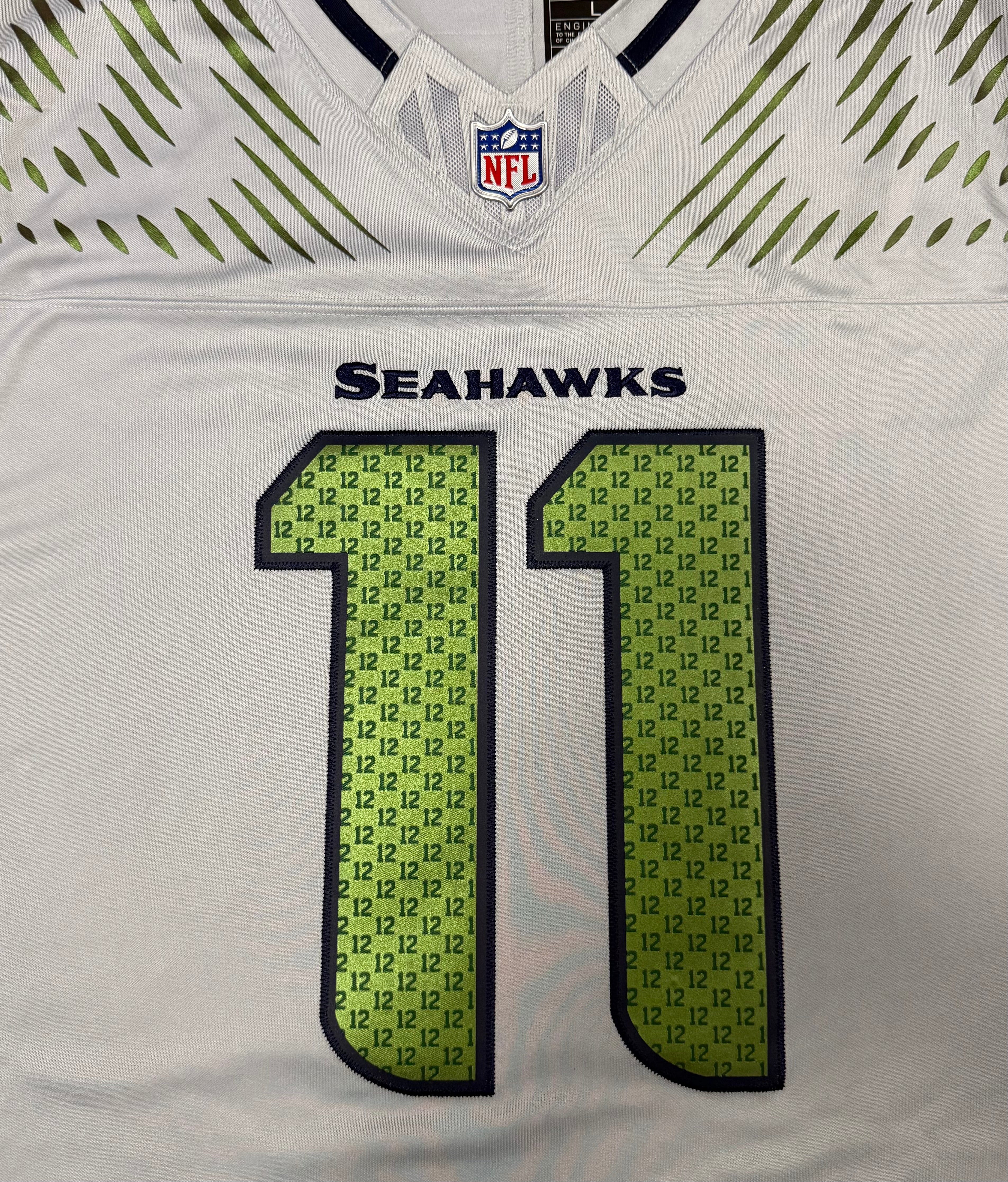 Jaxon Smith-Njigba Seattle Seahawks Jersey #11 Nike Vapor Fuse Limited Rivalry Gray Size (L) NFL