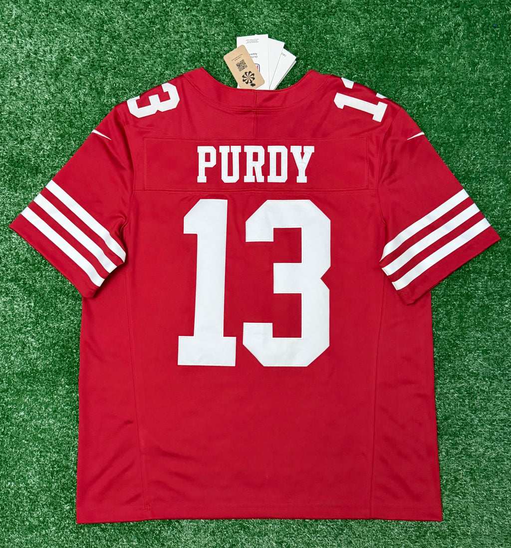 Brock Purdy San Francisco 49ers Jersey #13 Nike Vapor Fuse Limited Stitched Red Size (Large) NFL