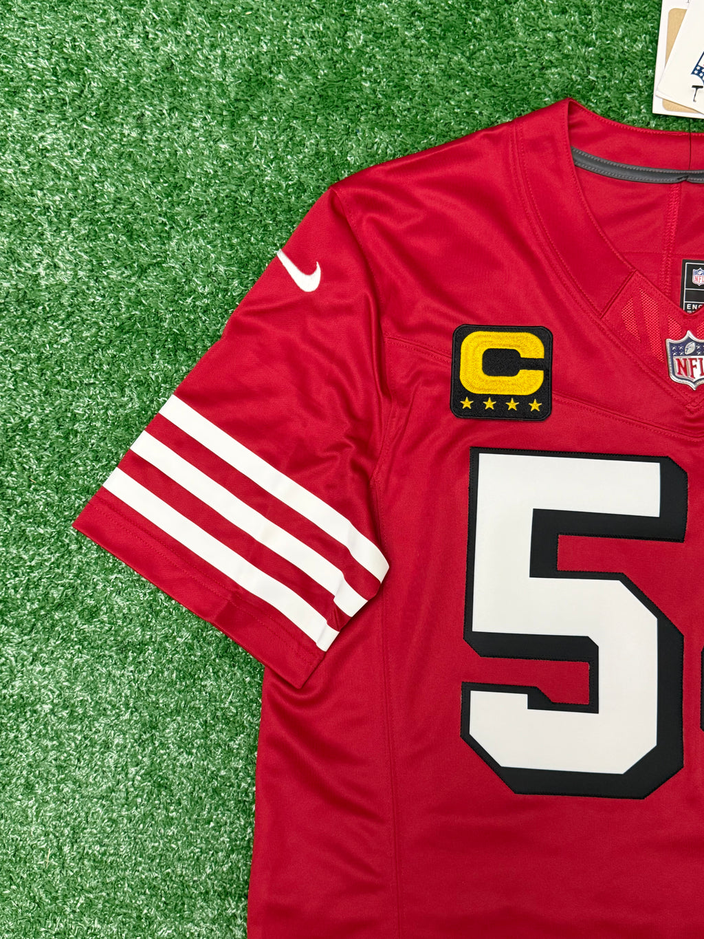 Fred Warner San Francisco 49ers Jersey #54 Nike Vapor Fuse Limited Stitched Red Size (Medium) NFL
