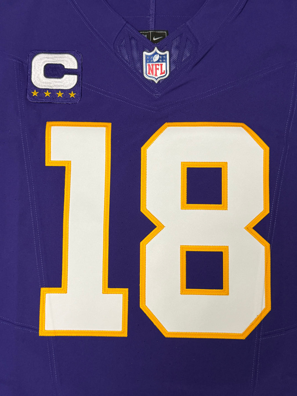 Justin Jefferson Minnesota Vikings Jersey #18 Nike Vapor FUSE Elite Purple Size 48 (XL) NFL