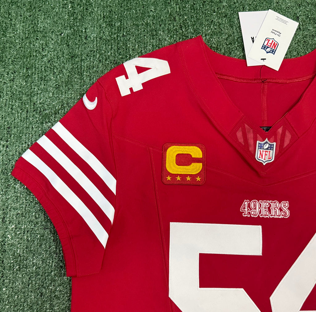 Fred Warner San Francisco 49ers Jersey #54 Nike Vapor FUSE Elite Red Size 44 (Large) NFL
