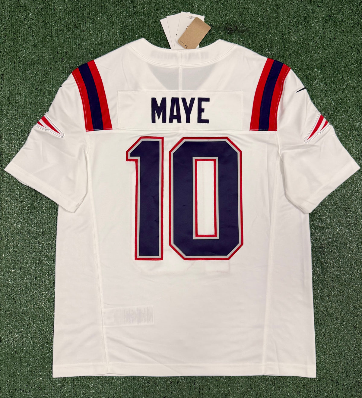 Drake Maye New England Patriots Jersey #10 Nike Vapor Fuse Limited White Size (Medium) NFL