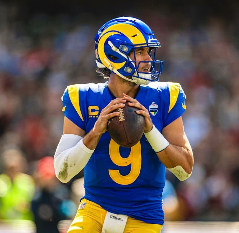 Matthew Stafford Los Angeles Rams Jersey #9 Nike Vapor Fuse Limited Stitched Blue Size (XL) NFL