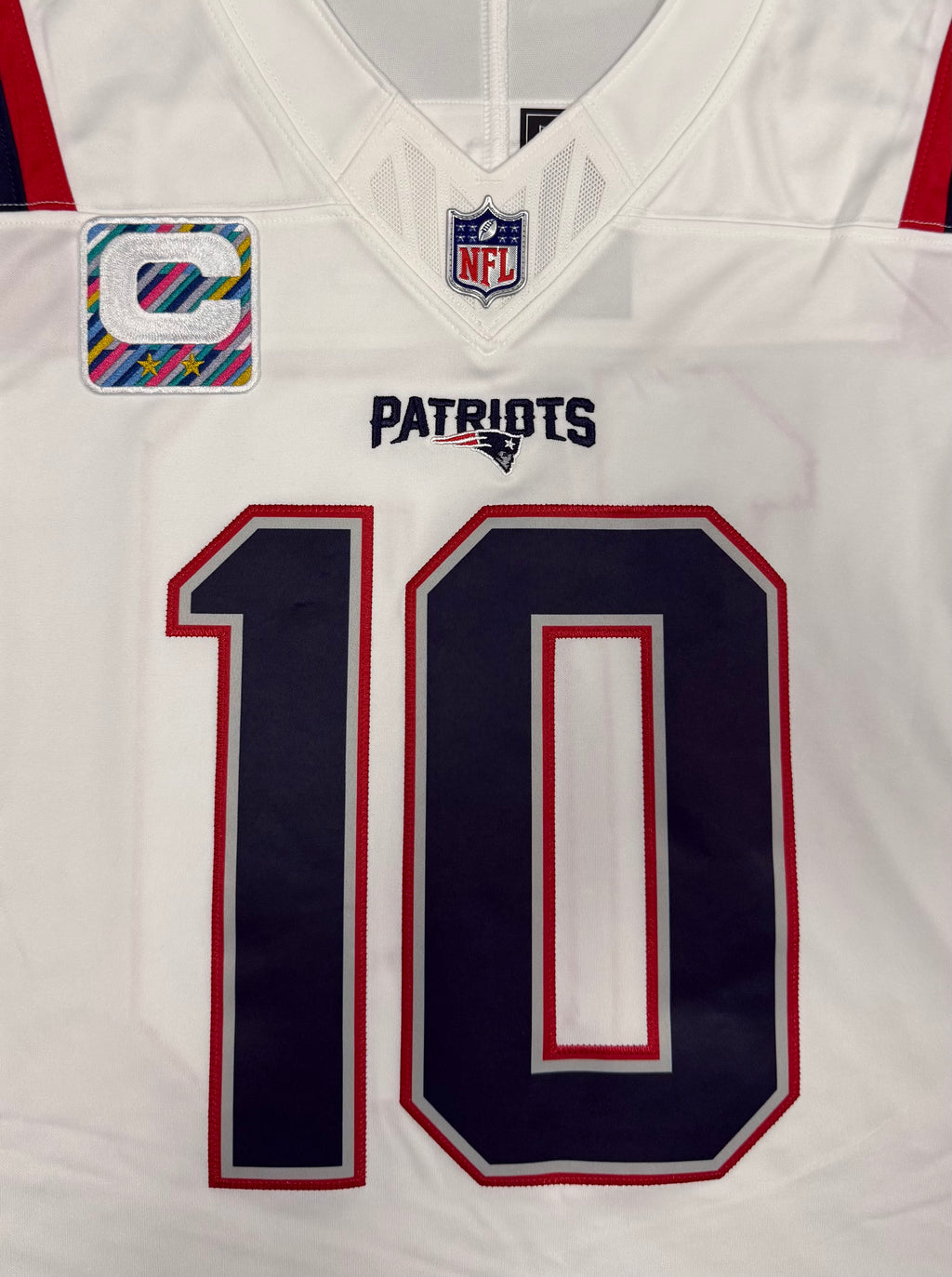 Drake Maye New England Patriots Jersey #10 Nike Vapor Fuse Limited White Size (Medium) NFL