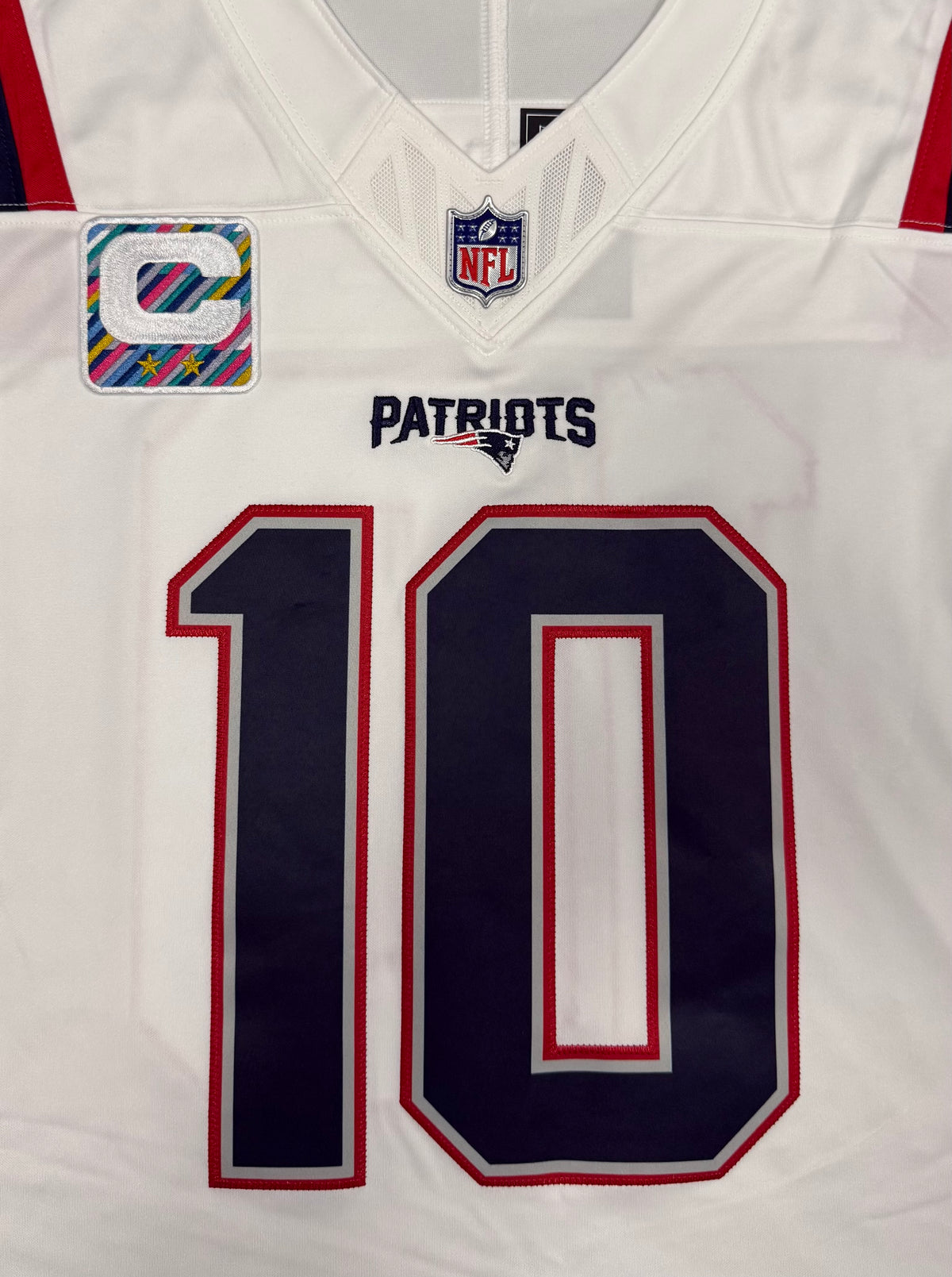 Drake Maye New England Patriots Jersey #10 Nike Vapor Fuse Limited White Size (Medium) NFL