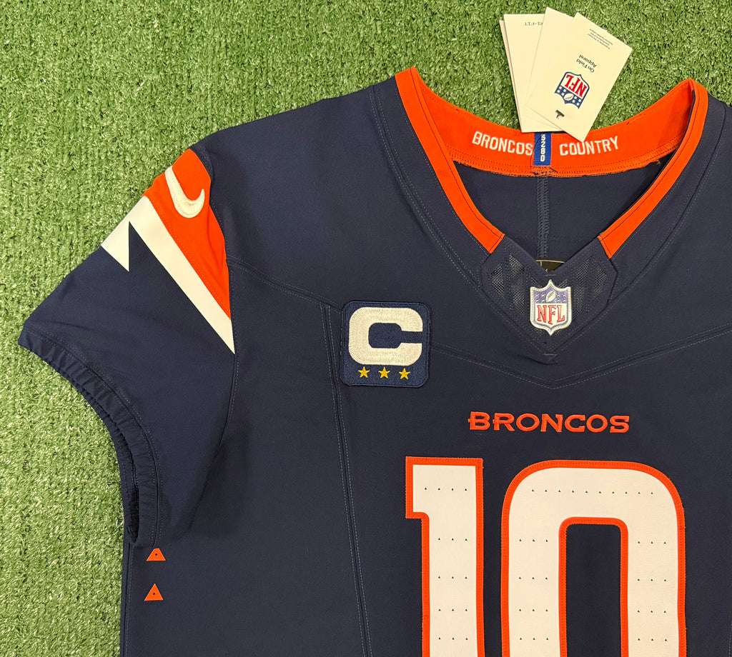 Bo Nix Denver Broncos Jersey #10 Nike Vapor Fuse Elite Navy Size 48 (XL) NFL