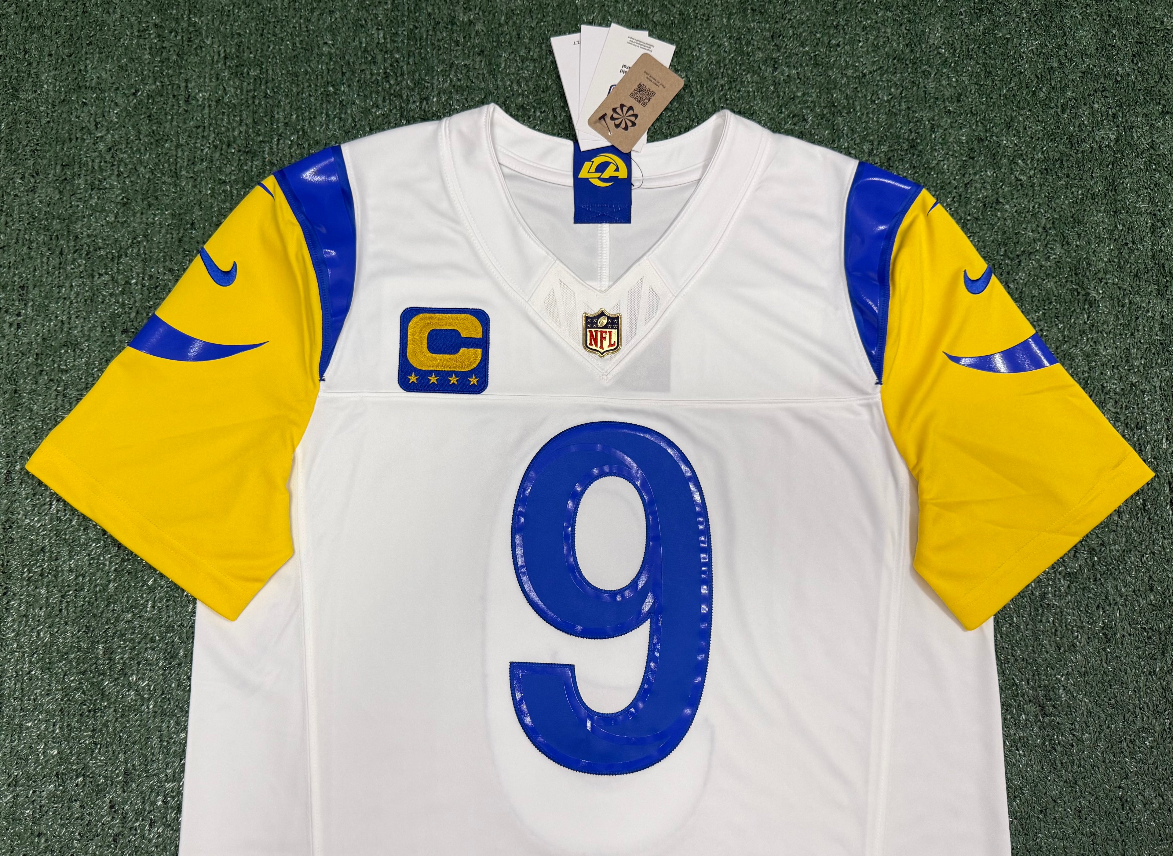 Matthew Stafford Los Angeles Rams Jersey #9 Nike Vapor Fuse Limited Stitched White Size (Large) NFL