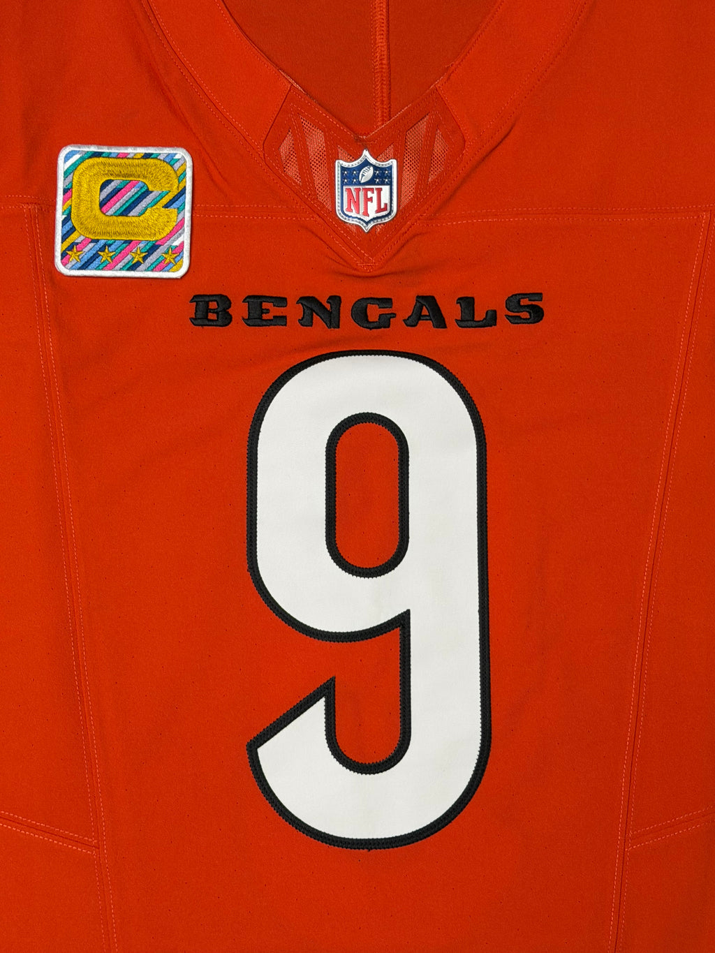 Joe Burrow Cincinnati Bengals Jersey #9 Nike Vapor FUSE Elite Orange Size 48 (XL) NFL