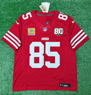 George Kittle San Francisco 49ers Jersey #85 Nike Vapor Fuse Limited Stitched Red Size (Large) NFL