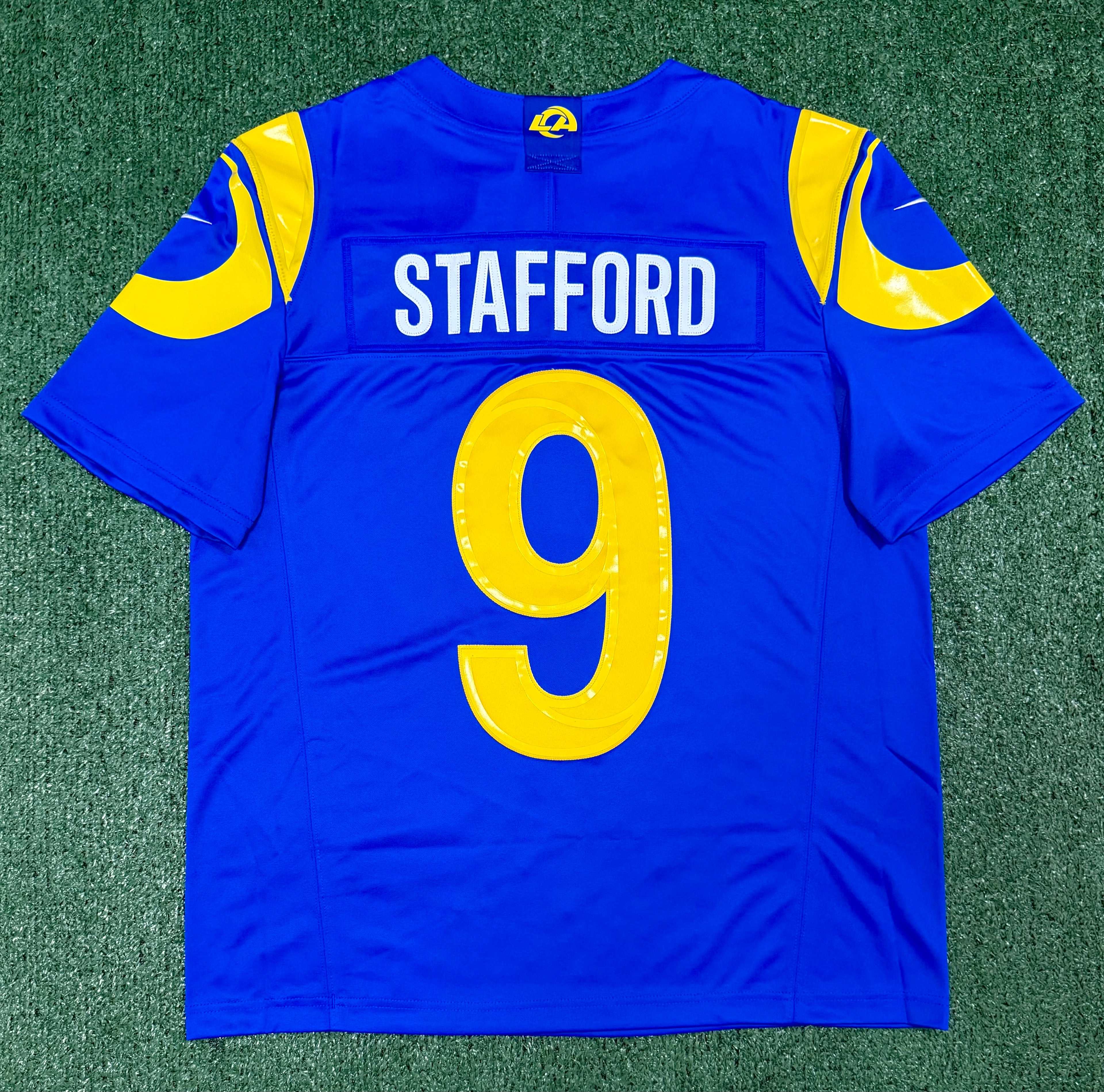 Matthew Stafford Los Angeles Rams Jersey #9 Nike Vapor Fuse Limited Stitched Blue Size (Large) NFL