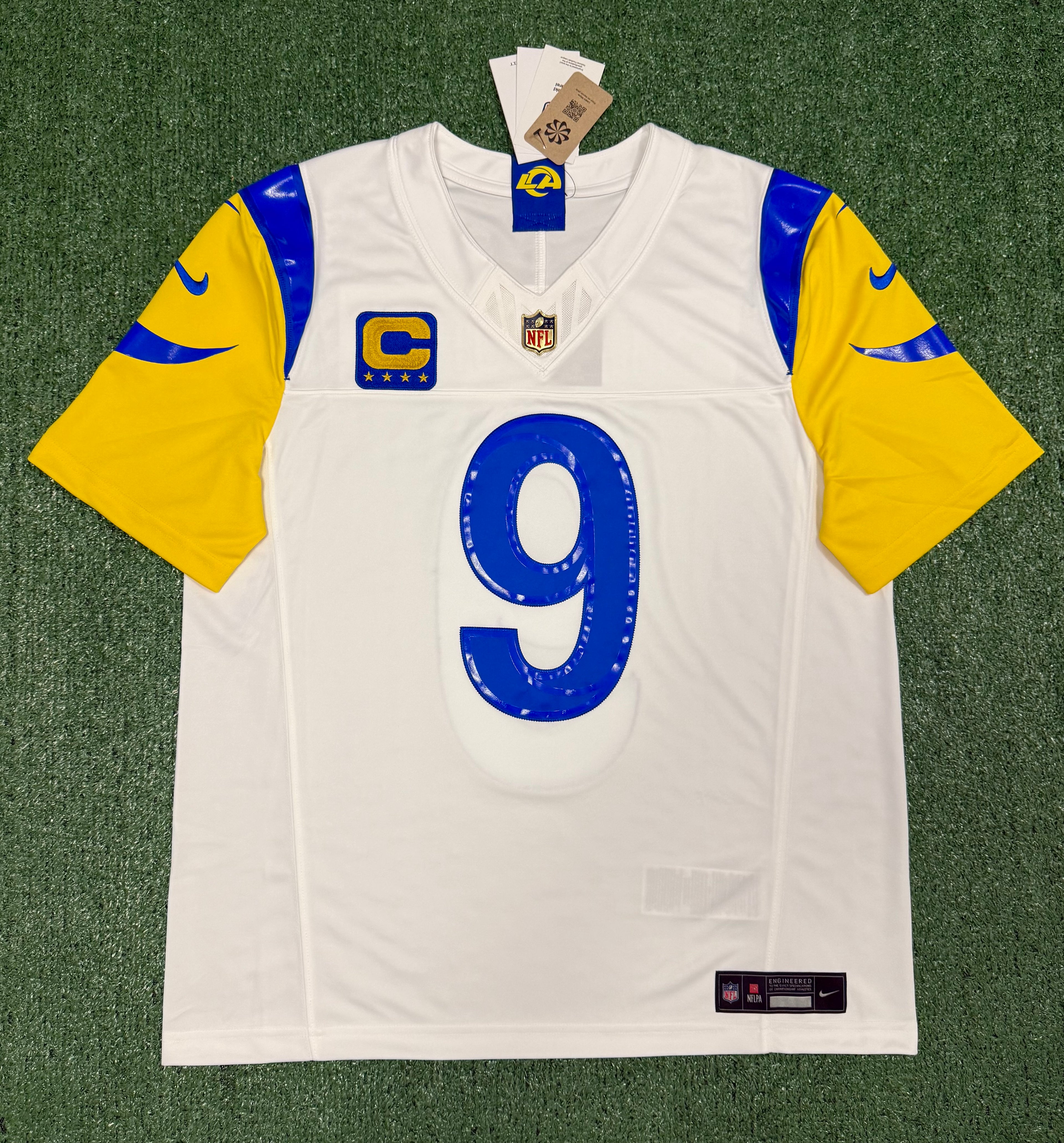 Matthew Stafford Los Angeles Rams Jersey #9 Nike Vapor Fuse Limited Stitched White Size (Large) NFL