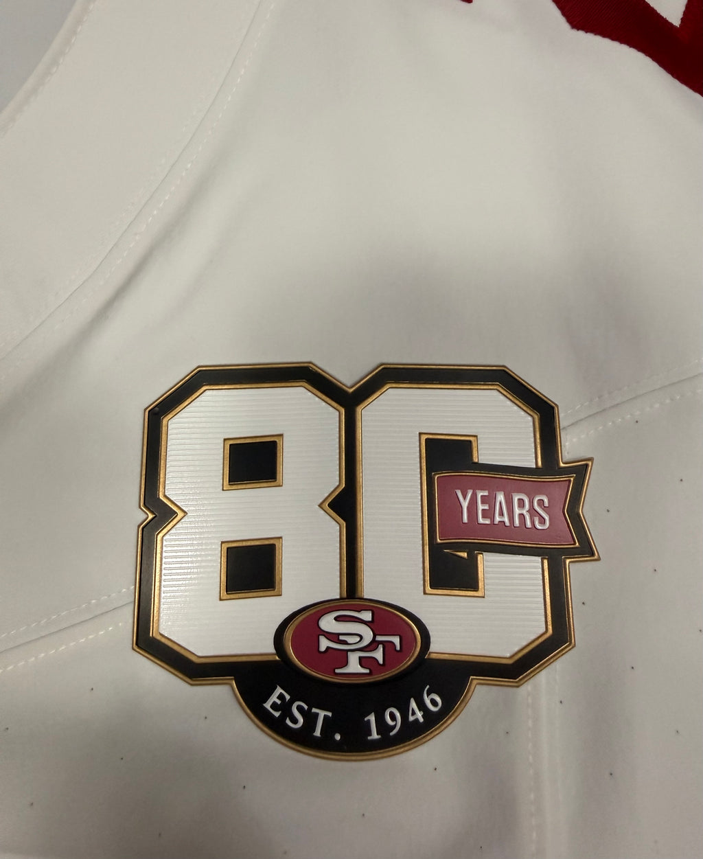 Christian McCaffrey San Francisco 49ers Jersey #23 Nike Vapor FUSE Elite White Size 44 (Large) NFL
