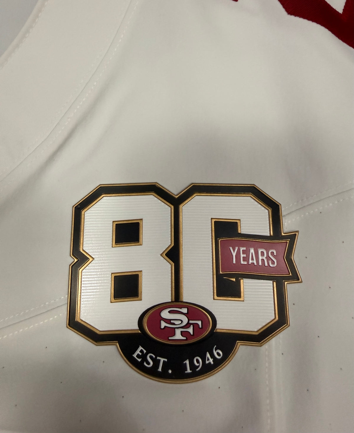 Christian McCaffrey San Francisco 49ers Jersey #23 Nike Vapor FUSE Elite White Size 44 (Large) NFL