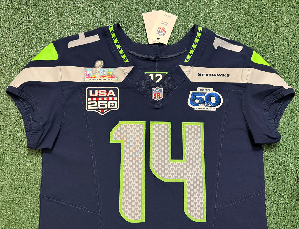 Sam Darnold Seattle Seahawks Jersey #14 Nike Vapor FUSE Elite Navy Size 44 (Large) NFL