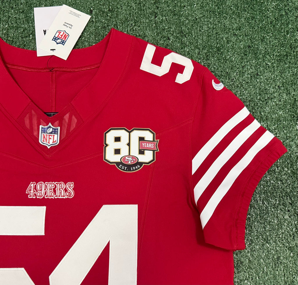 Fred Warner San Francisco 49ers Jersey #54 Nike Vapor FUSE Elite Red Size 44 (Large) NFL
