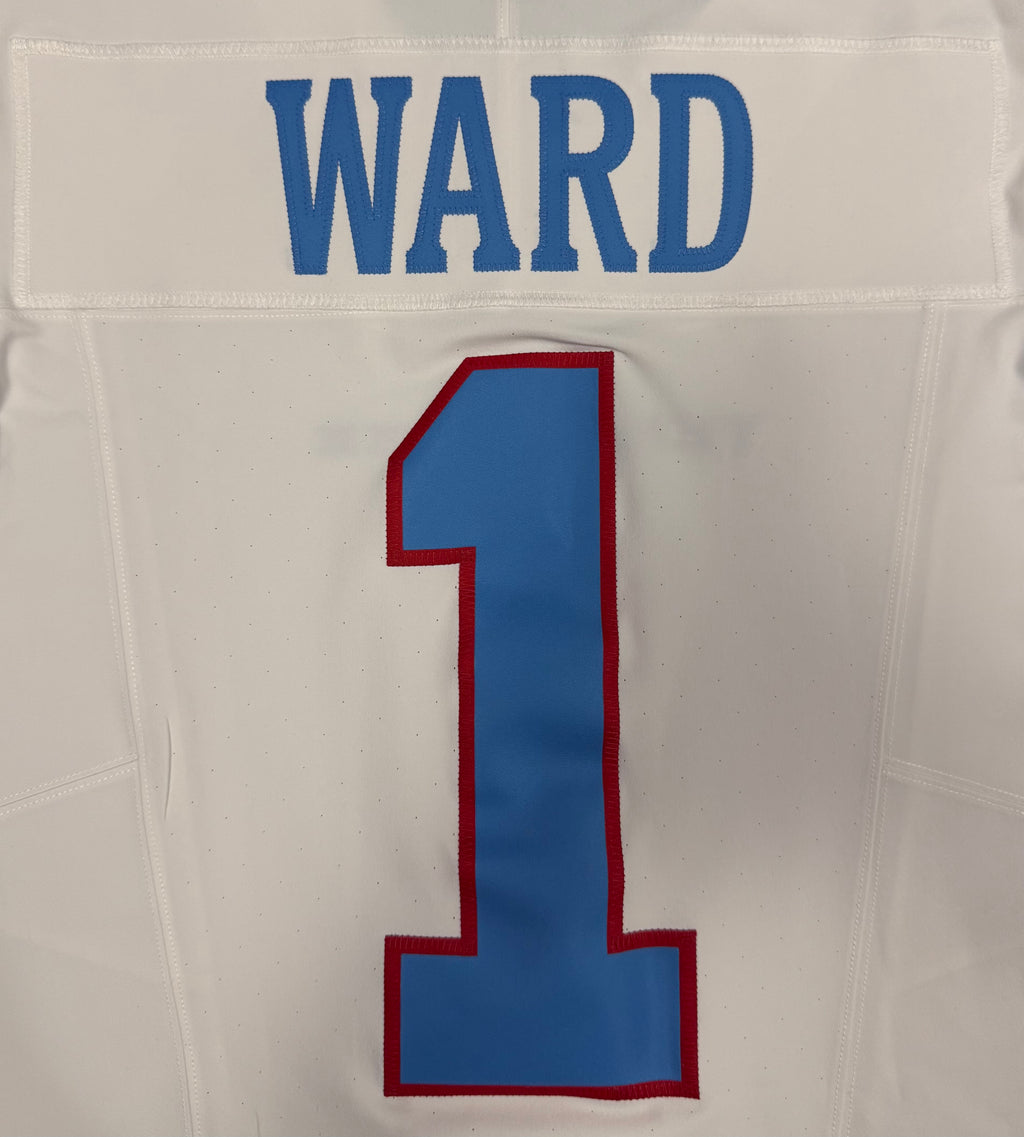 Cam Ward Tennessee Titans Jersey #1 Nike Vapor Fuse Elite White Size 40 (M) NFL