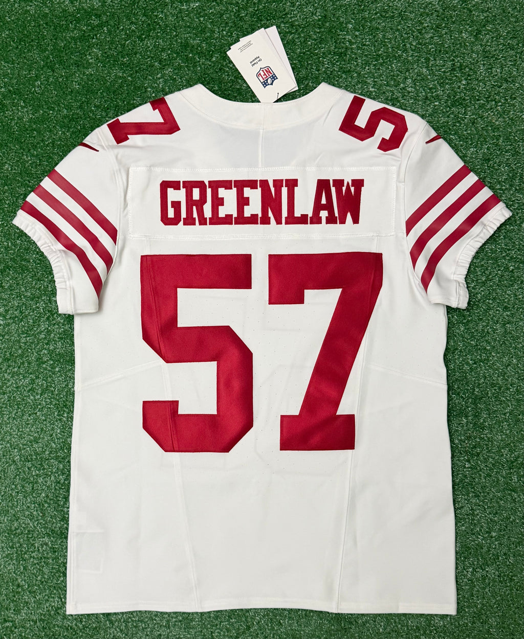 Dre Greenlaw San Francisco 49ers Jersey #57 Nike Vapor FUSE Elite White Size 40 (Medium) NFL